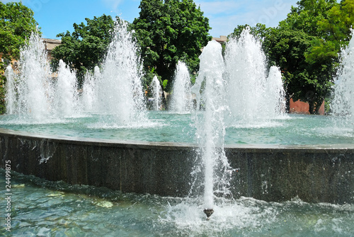 City park with a fountain