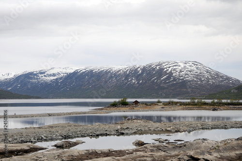 Lake in Hjelledalen valley, Norway