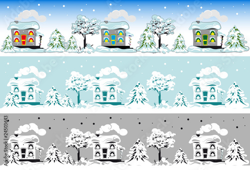 Christmas house in the snow