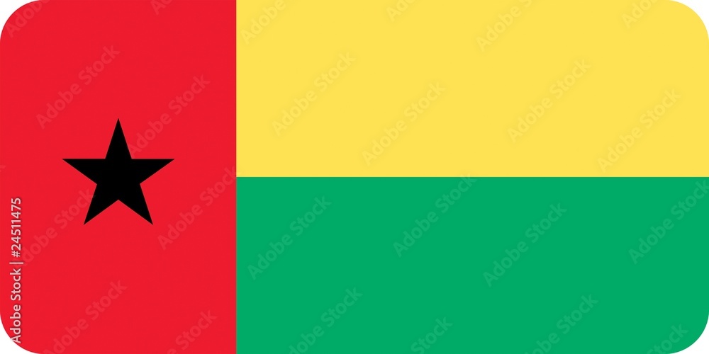 Drapeau de la Guinée Bissau aux coins arrondis Drapeau de la Guinée Bissau aux coins arrondis