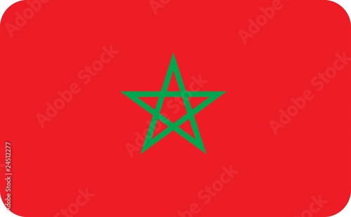 Drapeau du Maroc aux coins arrondis