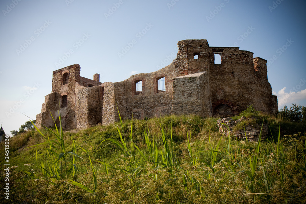 Old castle ruins in Siewierz in Poland