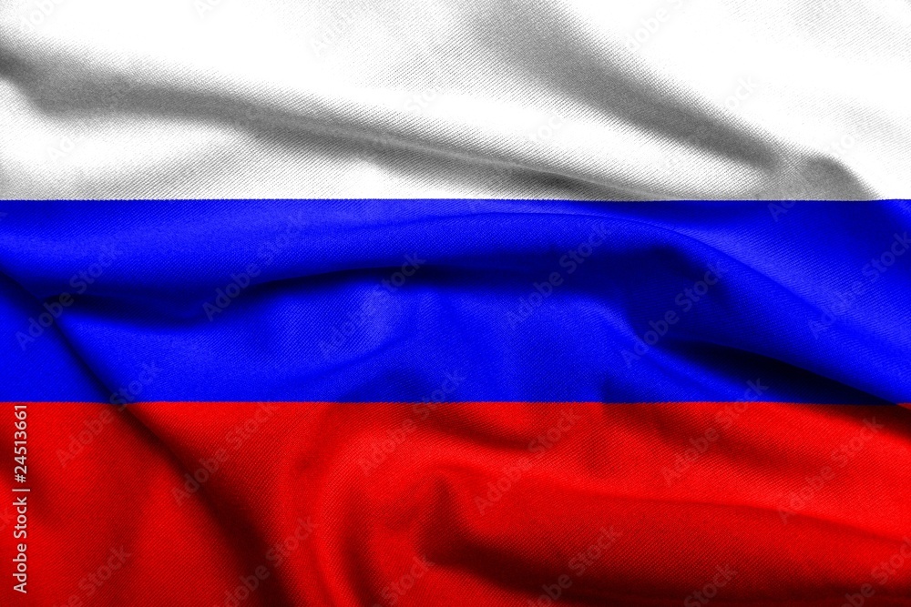 Naklejka premium 3D Flag of Russia satin