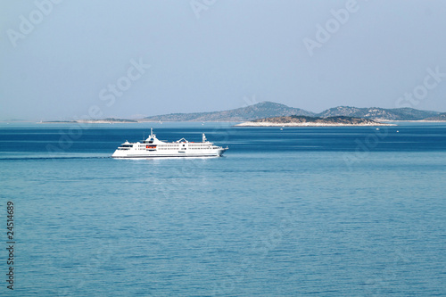 Small cruiser sailing outside in Croatia © ArtushFoto