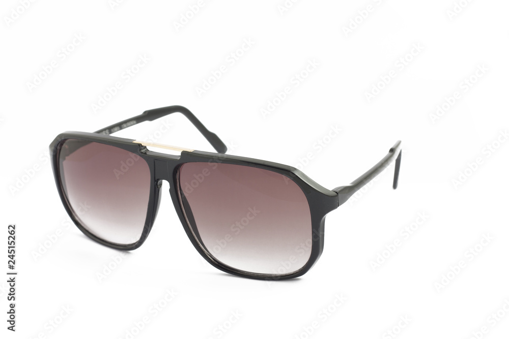 Brown sunglasses on white background