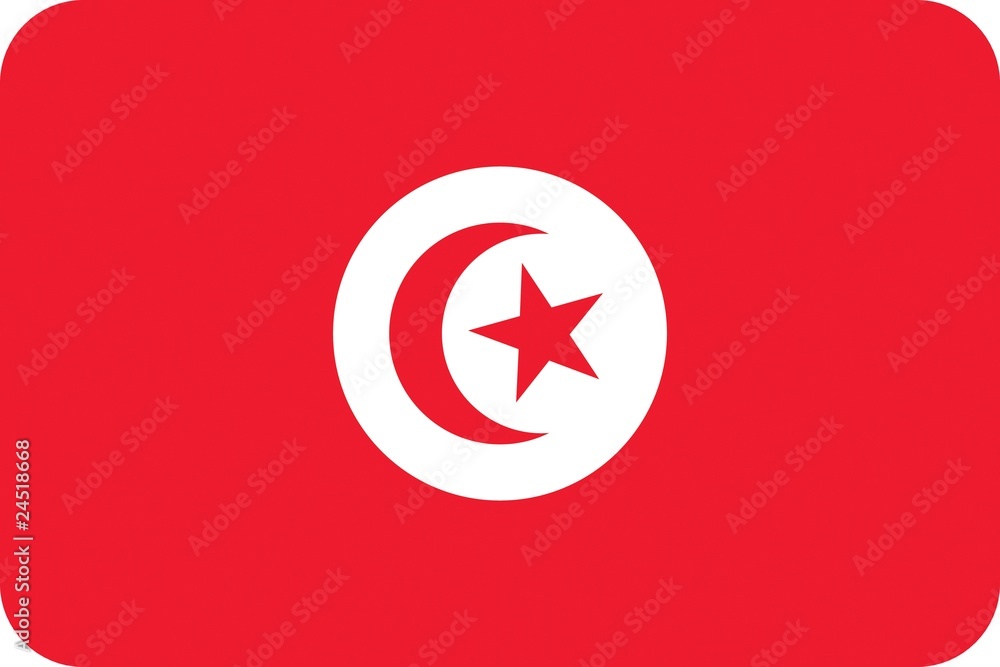 Drapeau de la Tunisie aux coins arrondis Drapeau de la Tunisie aux coins arrondis