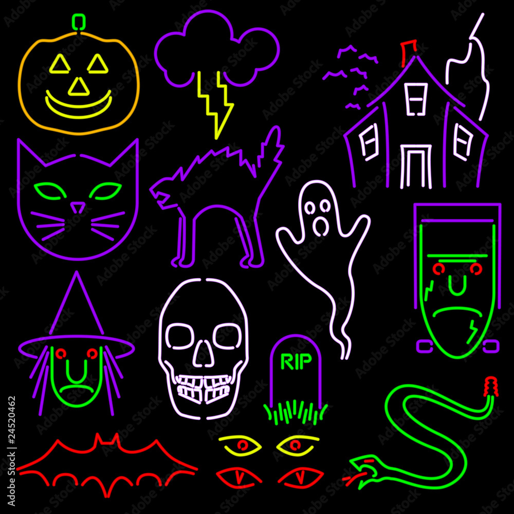 Neon Halloween icons