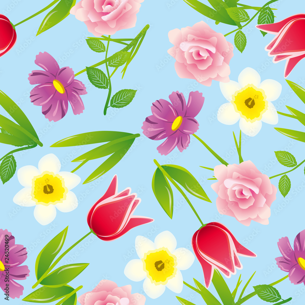 Obraz premium Seamless flower backgroudn