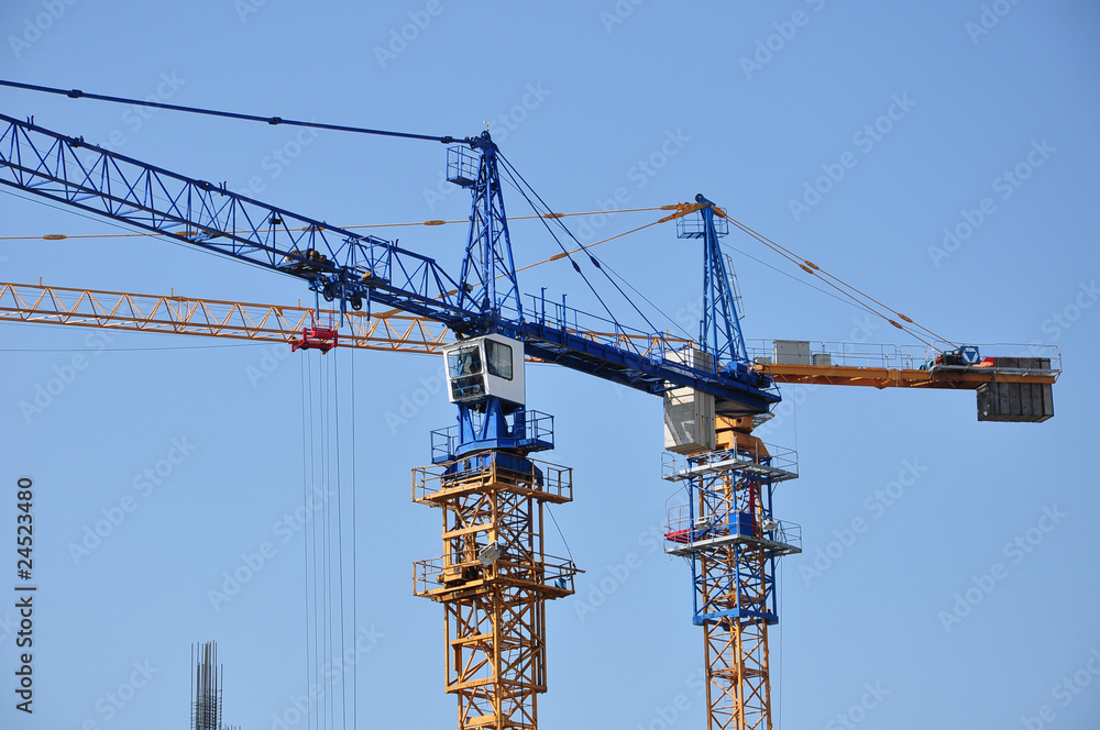 Pair of tower cranes