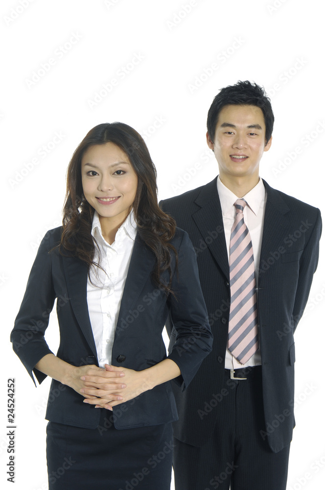 Asian couple of young businessman isolated Asian couple of young businessman isolated