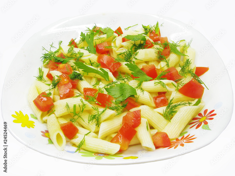 spaghetti meal salad with tomato