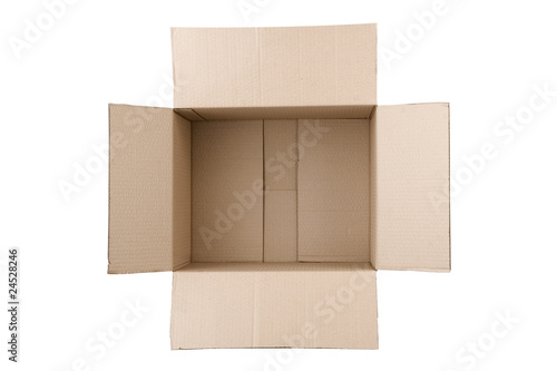 open corrugated cardboard box