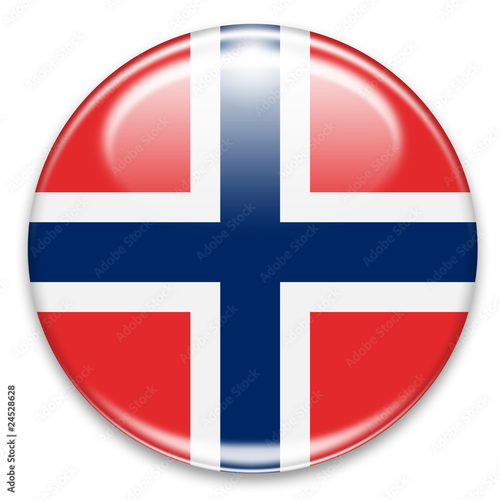 Obraz premium Norwegen Fahne Flagge Button