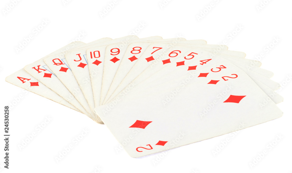 Obraz premium Playing cards isolated on white background