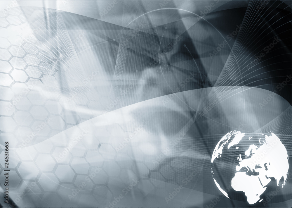 Naklejka premium Europe map technology-style artwork