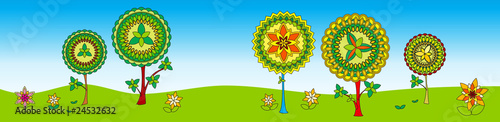 Decorative geometric trees