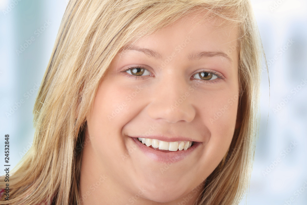 Teen blond student portrait