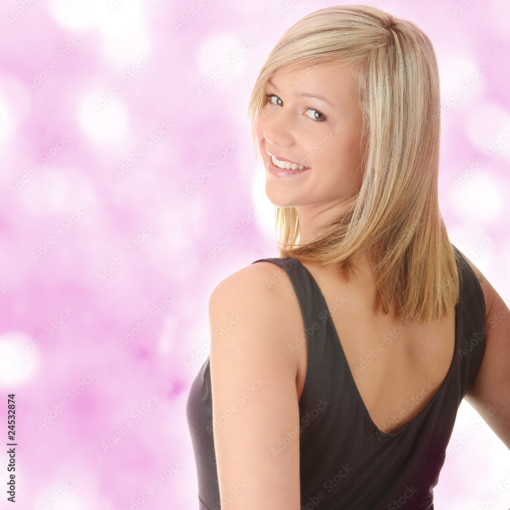 Fototapeta premium Beautiful teenager young blond girl