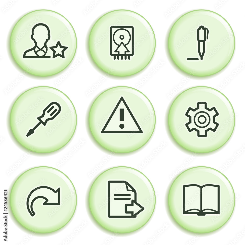 Green icon with button 7 Green icon with button 7