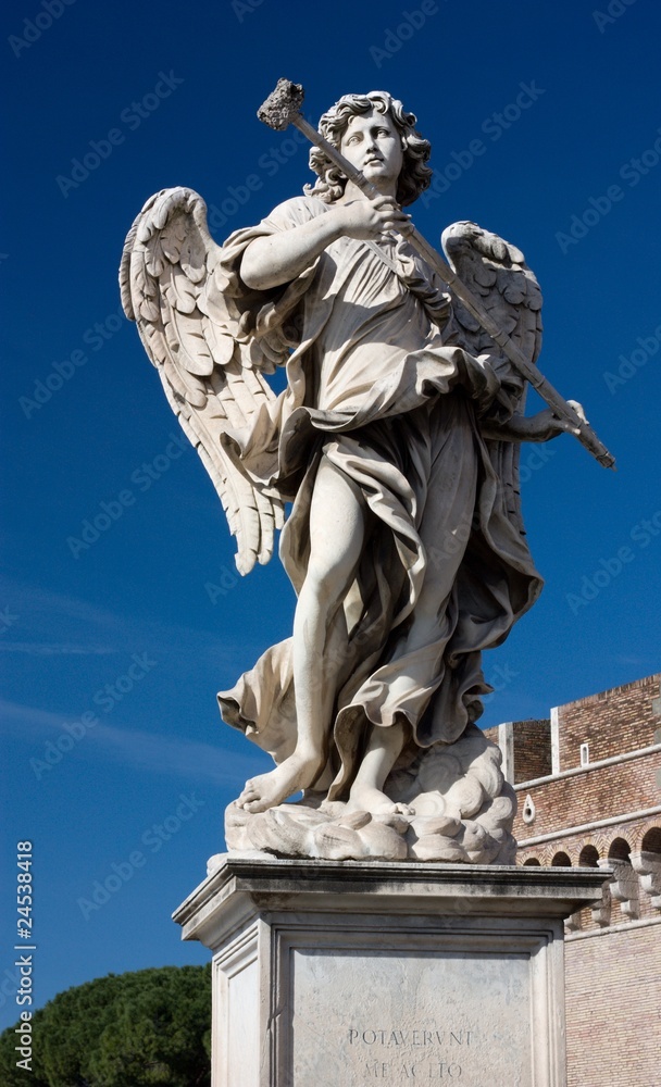 Bernini's marble statue of angel, Rome, Italy