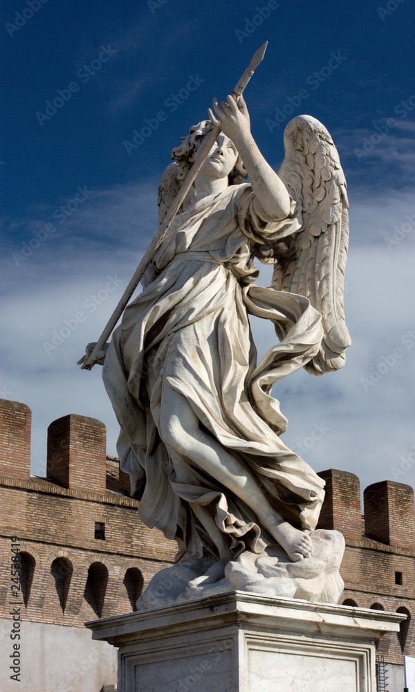 Naklejka premium Bernini's marble statue of angel, Rome, Italy