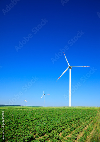 small group of wind turbines