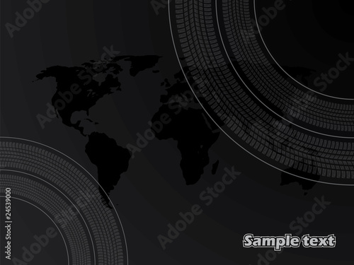 Dark map with tire silhouettes