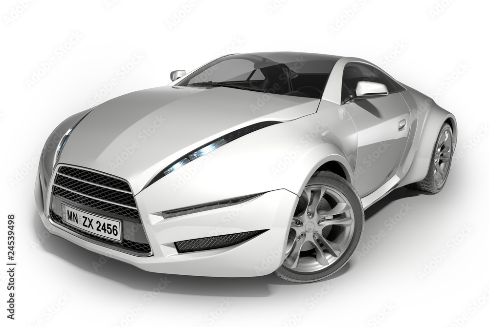 Sports car isolated on white