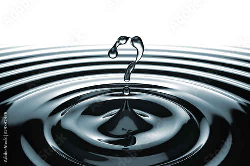 FAQ concept. What symbol shaped water drops photo