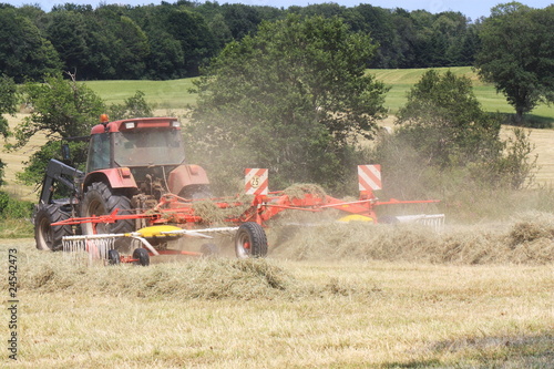 Photos Raking hay ready for baling