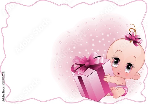 Neonato Femmina-Baby Girl-Vector
