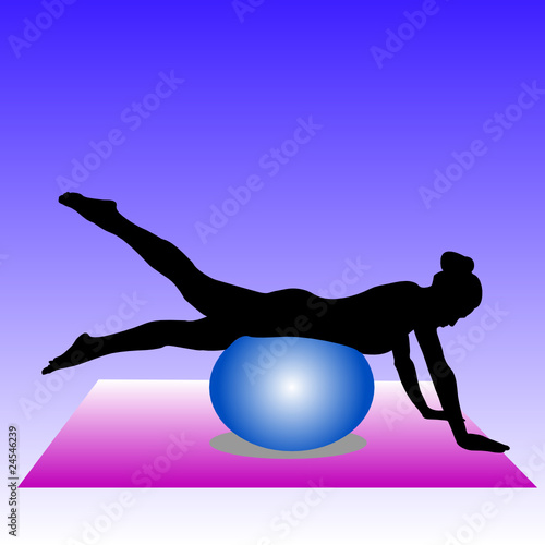 fitness with ball vector