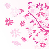 Vector flowers in pink
