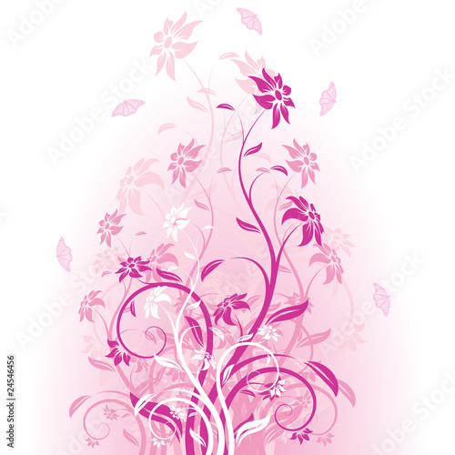Fototapeta Naklejka Na Ścianę i Meble -  Vector flowers in pink