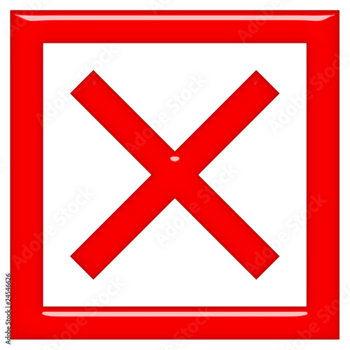 3d rejected or rated X sign