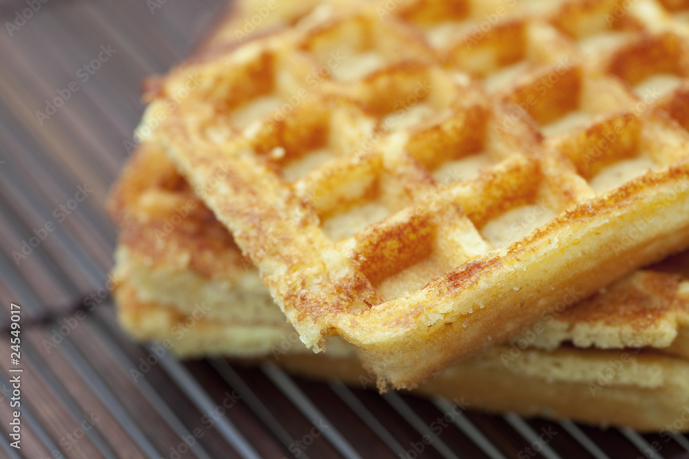 wafers on a bamboo mat wafers on a bamboo mat