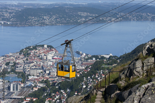 uninterrupted panoramic views of Bergen and the sea, fjords and