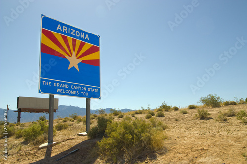 Arizona sign on the USA road