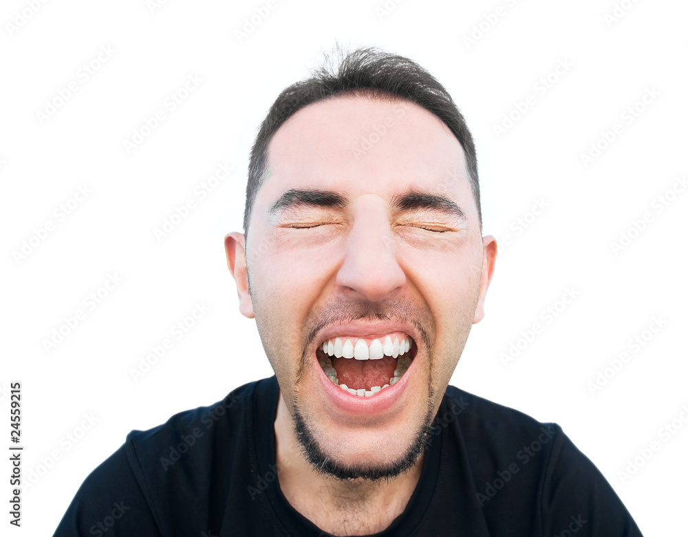Screaming man. Screaming man.