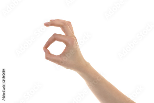 Obraz na plátne Freigestellte Hand zeigt ok
