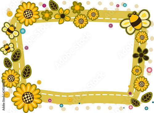 Sunflower And Bee Frame