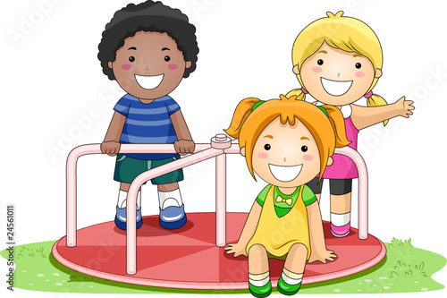 Children On Merry Go Around