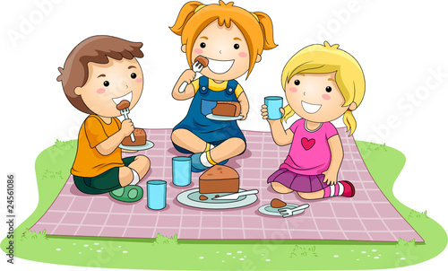 Children Eating Cake In The...