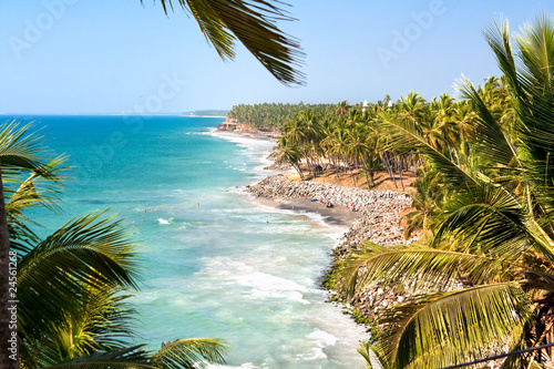 Panoramic view on Tropical beaches  in Kerala photo
