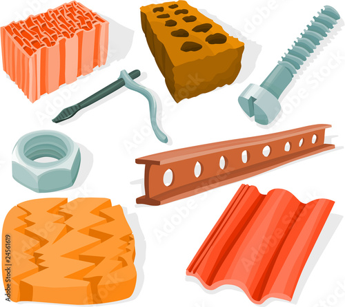 Set of a building tools and materials A