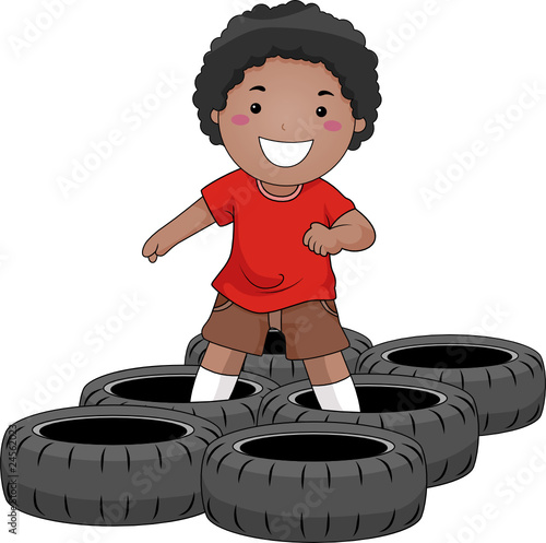 Boy In Obstacle Race