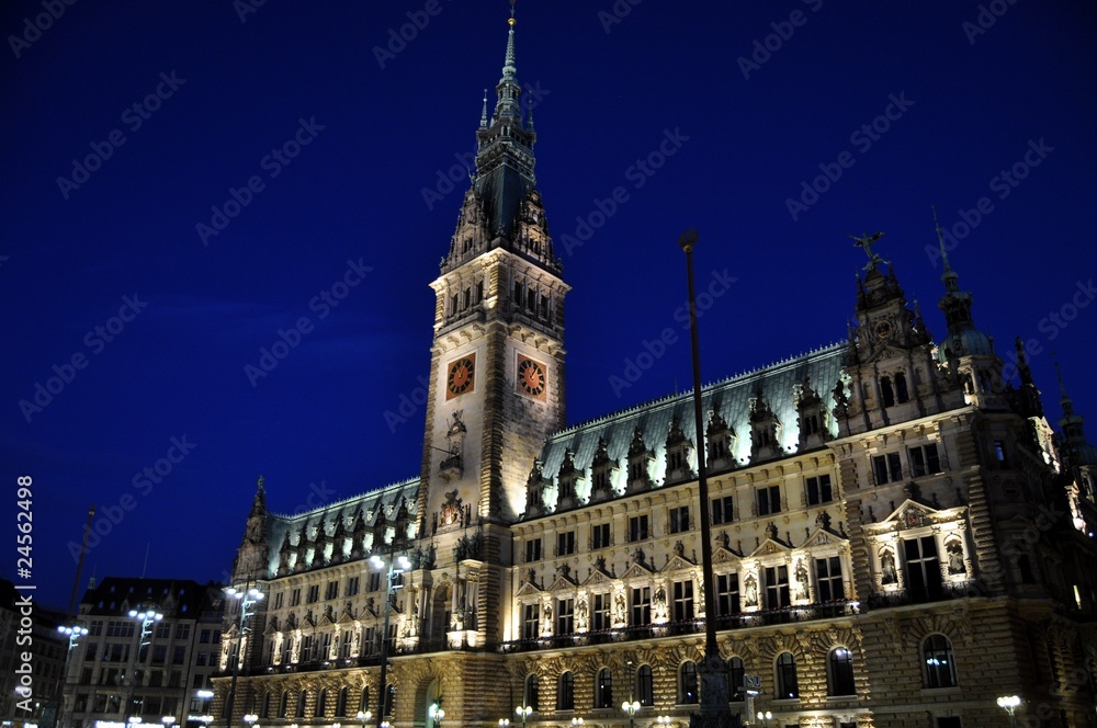 Rathaus di Amburgo in Germania