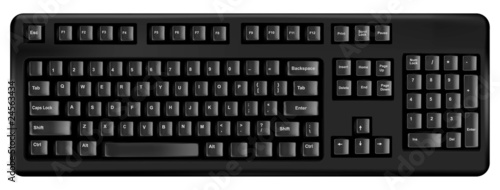 A black keyboard. Vector.