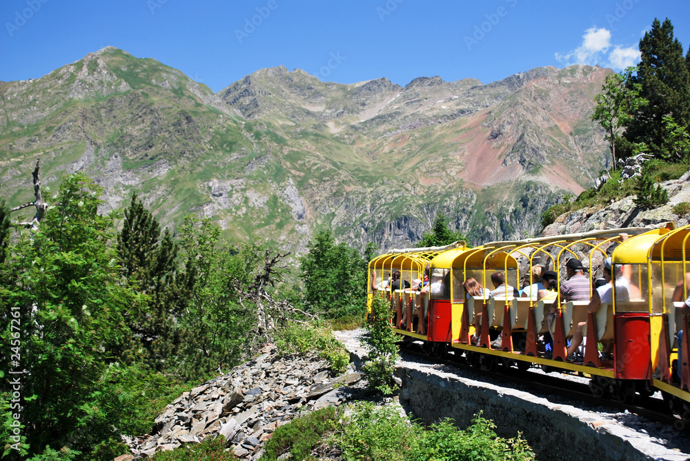 Naklejka premium Train d'Artouste dans la montagne