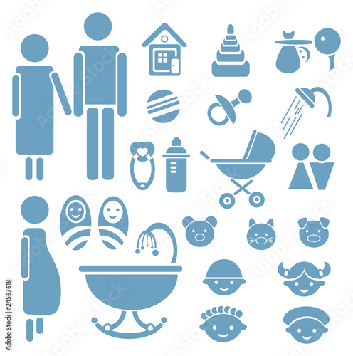 Set of family icons for design
